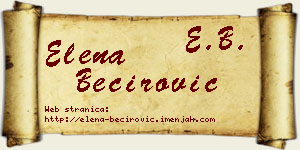 Elena Bećirović vizit kartica